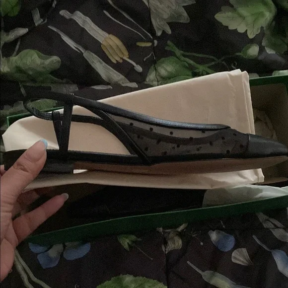J. Crew Anya Flats Swiss Dot Slingbacks with Cap Toe - Picture 5 of 6